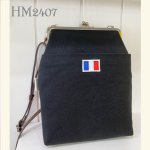 画像1: 【完成品のがまぐち】ポケット付きショルダーバッグ・フランス国旗 (1)